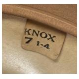 FR - Vintage Knox Premier Quality Bowler Hat - Black Felt Size 7 1/4