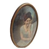 FR - Antique Oval Convex Glass Portrait Print