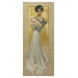 FR - Signed Hamilton King Gouache and Pastel Painting