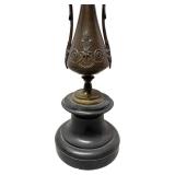 O - Antique Bronze Candelabra - Ornate Floral Art Deco Motif