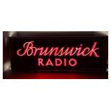FR - Vintage Brunswick Light Up Advertising Radio Sign
