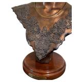 UL - Vintage Emile Pinedo Lys Bust - Bronze Sculpture