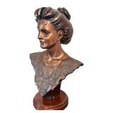 UL - Vintage Emile Pinedo Lys Bust - Bronze Sculpture