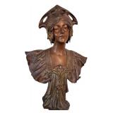 DR - Henri Jacobs Art Nouveau Bronze Bust - Signed H. Jacobs, Cast by Napoleon Alliot, Circa 1904