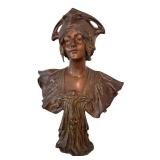 DR - Henri Jacobs Art Nouveau Bronze Bust - Signed H. Jacobs, Cast by Napoleon Alliot, Circa 1904