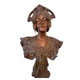DR - Henri Jacobs Art Nouveau Bronze Bust - Signed H. Jacobs, Cast by Napoleon Alliot, Circa 1904