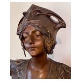 DR - Henri Jacobs Art Nouveau Bronze Bust - Signed H. Jacobs, Cast by Napoleon Alliot, Circa 1904