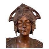 DR - Henri Jacobs Art Nouveau Bronze Bust - Signed H. Jacobs, Cast by Napoleon Alliot, Circa 1904