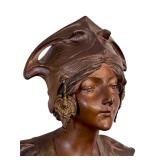 DR - Henri Jacobs Art Nouveau Bronze Bust - Signed H. Jacobs, Cast by Napoleon Alliot, Circa 1904