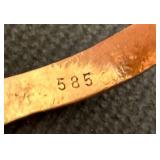 Vintage 14K Gold Art Nouveau Ring with Sapphire Accent - Size 7 to 7.5