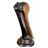 DR - Art Deco Mid-Century Bronze Female Bust Sculpture