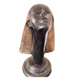 DR - Art Deco Mid-Century Bronze Female Bust Sculpture