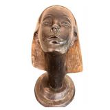 DR - Art Deco Mid-Century Bronze Female Bust Sculpture