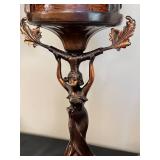 DR - Pair of Vintage Art Nouveau Table Lamps with Amber Glass Panels