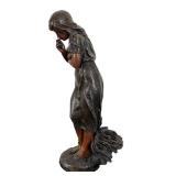 LR - Charles Georges Ferville-Suan Frimas Spelter Bronze Art Nouveau Sculpture