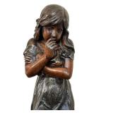 LR - Charles Georges Ferville-Suan Frimas Spelter Bronze Art Nouveau Sculpture