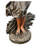 LR - Charles Georges Ferville-Suan Frimas Spelter Bronze Art Nouveau Sculpture