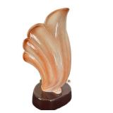 LR - Vintage Art Deco Seashell Lamp - Ceramic