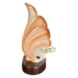 LR - Vintage Art Deco Seashell Lamp - Ceramic
