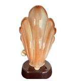 LR - Vintage Art Deco Seashell Lamp - Ceramic