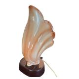 LR - Vintage Art Deco Seashell Lamp - Ceramic