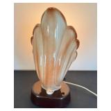 LR - Vintage Art Deco Seashell Lamp - Ceramic