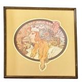 DR - Alphonse Mucha Art Nouveau Print - Framed with Matting