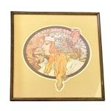 DR - Alphonse Mucha Art Nouveau Print - Framed with Matting