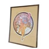 DR - Alphonse Mucha Art Nouveau Print - Framed with Matting