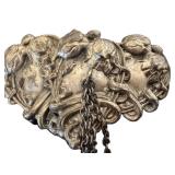 Antique Art Nouveau Two-Piece Buckle with Green Bead Drops