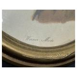 LR - Wiener Mode Art Nouveau Portrait Print - Brass Art Nouveau Oval Frame