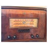 LR - Emerson ER369 Floor Console Radio - Art Deco Cabinet, 1930s Vintage
