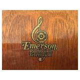 LR - Emerson ER369 Floor Console Radio - Art Deco Cabinet, 1930s Vintage
