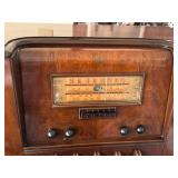 LR - Emerson ER369 Floor Console Radio - Art Deco Cabinet, 1930s Vintage