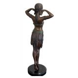 LR - Antique Bronze Art Deco Belly Dancer Sculpture