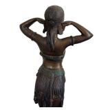 LR - Antique Bronze Art Deco Belly Dancer Sculpture