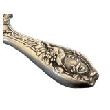 DR -Antique Silver-Plate Hand Mirror with Engraved Goddess Face & Floral Handle