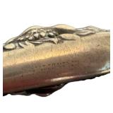 DR -Antique Silver-Plate Hand Mirror with Engraved Goddess Face & Floral Handle