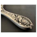 DR -Antique Silver-Plate Hand Mirror with Engraved Goddess Face & Floral Handle