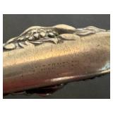 DR -Antique Silver-Plate Hand Mirror with Engraved Goddess Face & Floral Handle