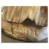 LR - Dahlias Nouveau Spelter Sculpture, Signed