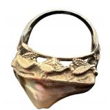 Art Nouveau Sterling Ring With Mother of Pearl