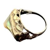 Art Nouveau Sterling Ring With Mother of Pearl