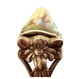 Art Nouveau Sterling Ring With Mother of Pearl