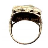 Art Nouveau Sterling Ring With Mother of Pearl