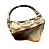 Art Nouveau Sterling Ring With Mother of Pearl