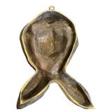 DR - Antique French Art Nouveau Brass Figural Wall Hanging