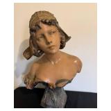 LR - Richard Aurili Antique Art Nouveau Ceramic Bust