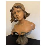 LR - Richard Aurili Antique Art Nouveau Ceramic Bust