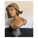 LR - Richard Aurili Antique Art Nouveau Ceramic Bust